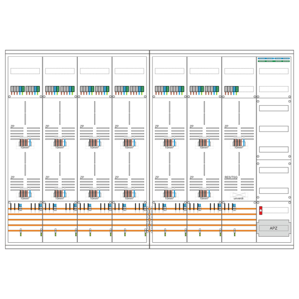 Zählerschrank 13 Zähler, TSG, Verteiler, APZ, 1400mm | 3.HZ | SCHIEGL